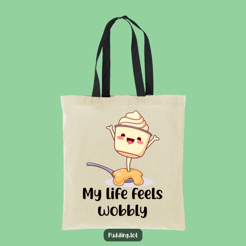 Funny Pudding Cup Handstand Tote Bag: Carry Your Essentials with Dessert Humor, Perfect Funny Gift