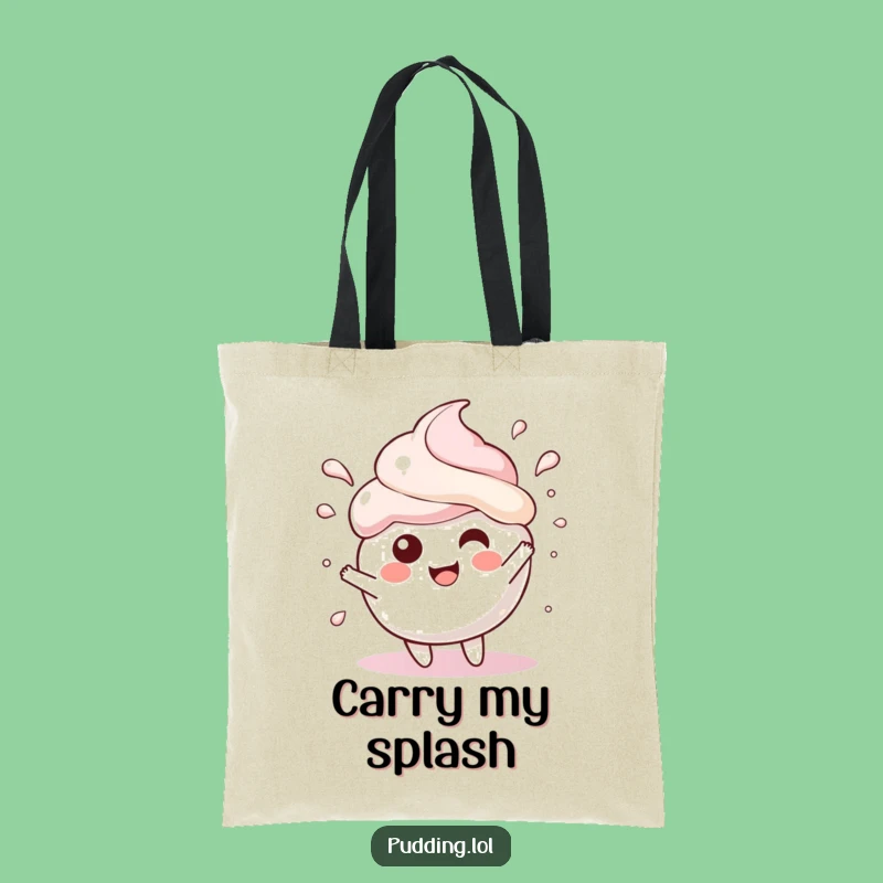 Funny Pudding Scoop Tote Bag: Carry Gleeful Splashes, Great Funny Gift