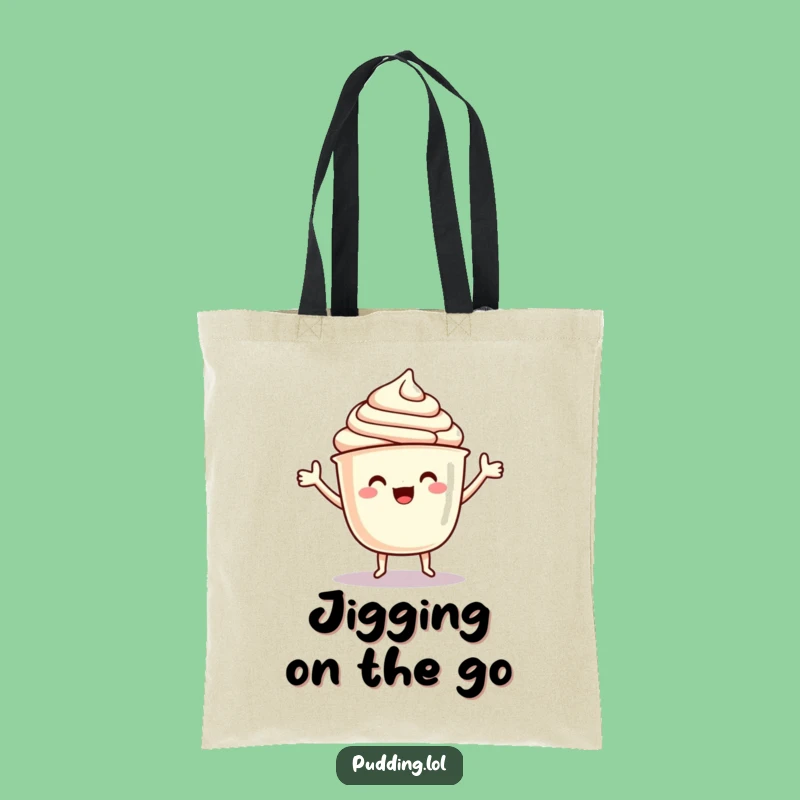 Funny Pudding Tote Bag: Carry Your Moves with a Dancing Cup Character Gift